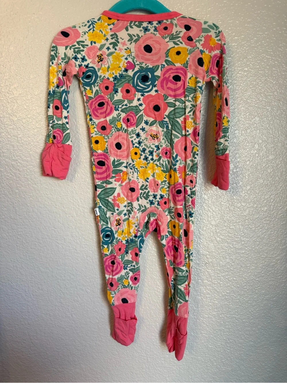 Little Sleepies Pink Floral Zip-Front Footie Pajama